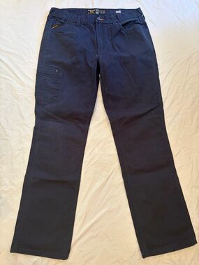 Ariat Pants Men's Size 34x34 Navy Rebar M4 Relaxed Straight Leg Pocket